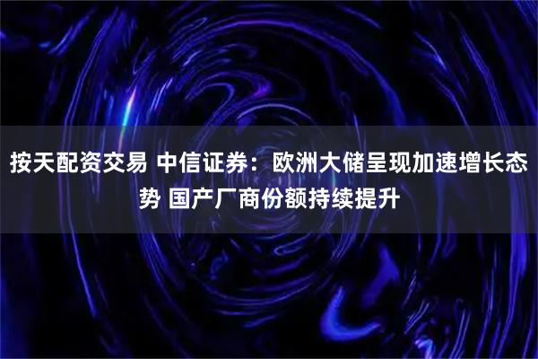 按天配资交易 中信证券：欧洲大储呈现加速增长态势 国产厂商份额持续提升