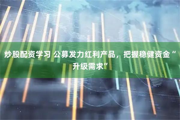 炒股配资学习 公募发力红利产品，把握稳健资金“升级需求”